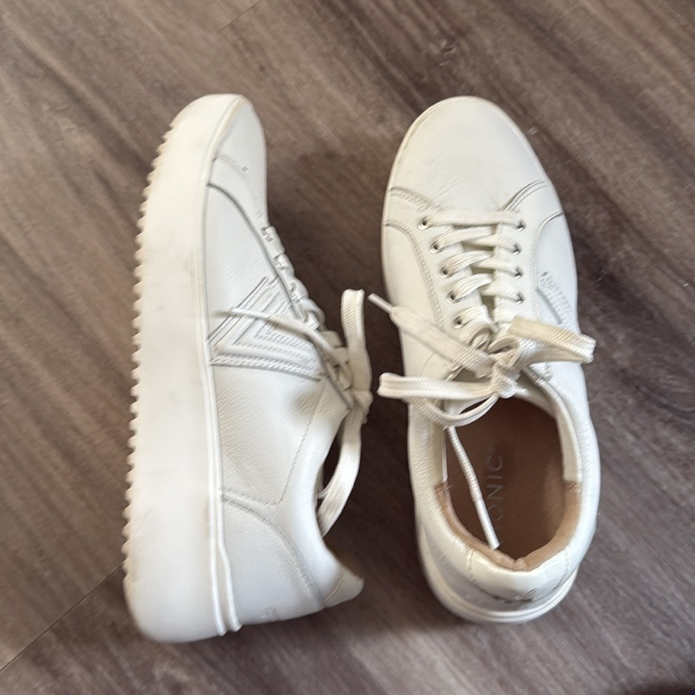 Vionic Kearny Lace Up Platform Sneaker 8.5 White Platform Leather Athletic Shoes - Picture 9 of 9
